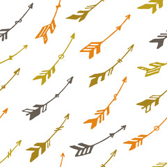 Trendy boho arrows graphic seamless ornament. Ethnic apache design. Tribal indian motive. Boho