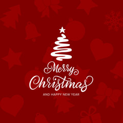 Merry christmas and happy new year social media template