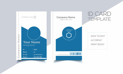 Id Card Design Template with photo space & with easy to edit 