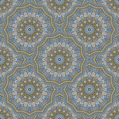 Round medallion vector seamless pattern.
