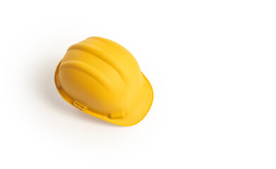 Yellow helmet safety isolated on white background.