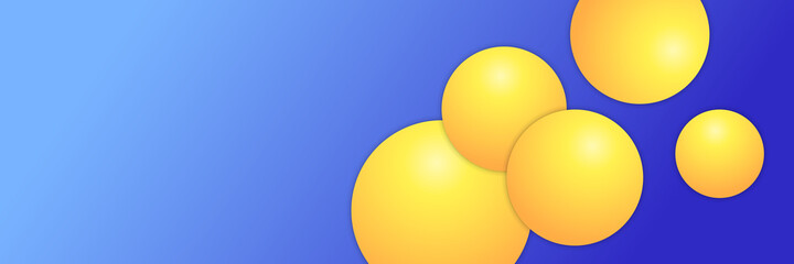 Blue yellow abstract banner background. Business long banner template. Horizontal header web banner. Modern cover header background for website design, Social Media Cover ads banner, flyer, invitation