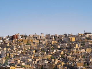 Fototapeta na wymiar A Stunning cityscape of Amman downtown from the Citadel, Amman, Jordan
