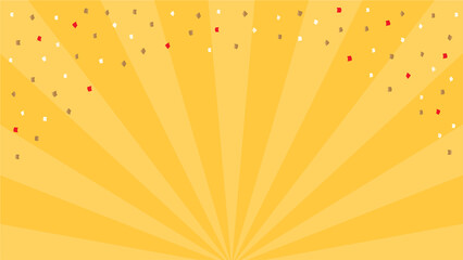 紙吹雪が舞うおめでたい背景（黄色・金色） - セール・優勝・当たり・パーティのイメージの素材