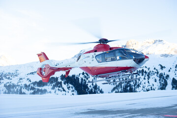 Rescue helicopter lands in the Alps © Theocerbo