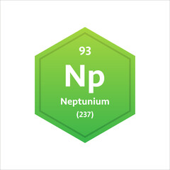 Neptunium symbol. Chemical element of the periodic table. Vector stock illustration