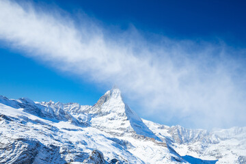Fototapeta na wymiar Matterhorn, Zermatt, Skiing, Winter Hiking, magical Landscape of Zermatt, Glacier Paradies, Riffelberg, Furi, Rothorn, Monta Rosa, Dufourspitze,Visp, Sunnegga, Gornergrat, Randa, Tasch, Zmutt, Liskam