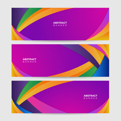 Modern colorful abstract wave web banner background creative design. Vector illustration design for presentation, banner, cover, web, flyer, card, poster, texture, slide, magazine, and wide banner.