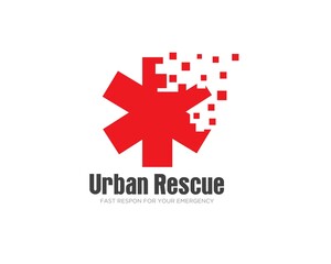 urban rescue logo designs for medical and emergency logo designs or clinic and hospital symbols © Health19Art