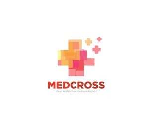 spread cross for emergency symbols and medical service logo