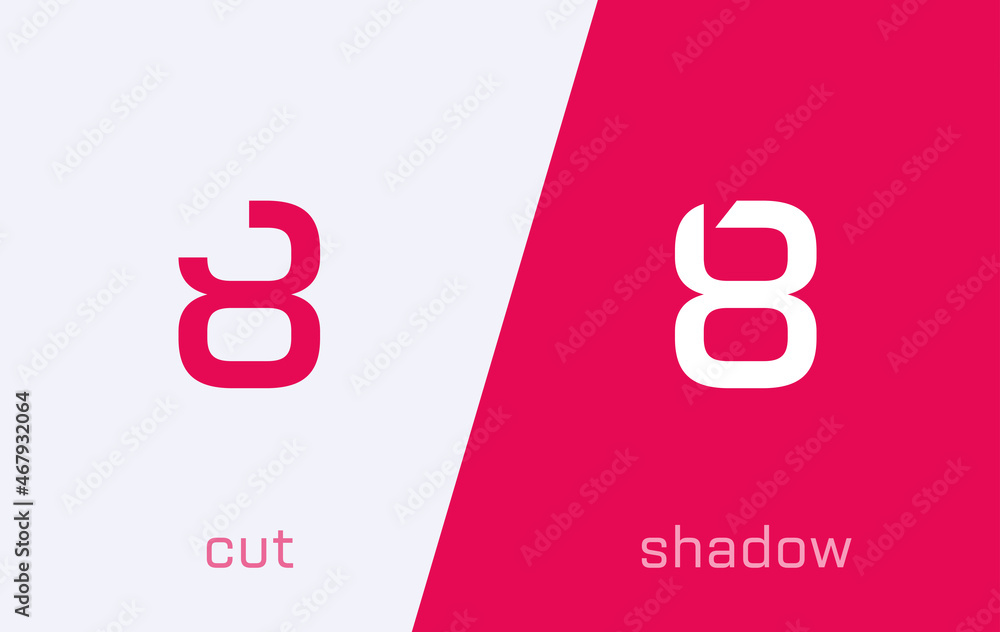 Poster set of number 8 minimal logo icon design template elements