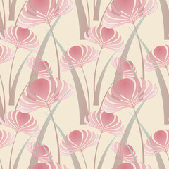 iris seamless pattern tile in soft pink shades
