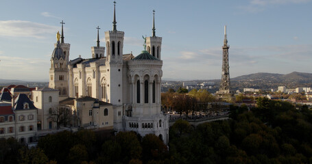 Fototapeta na wymiar Drone View of Lyon, France
