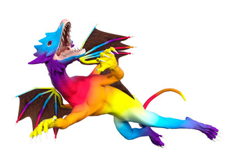 Obraz premium 3D Rendering Fairy Tale Dragon on White