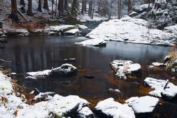 Obraz premium Valley Doubrava near Chotebor and Bilek. Bohemian-Moravian Highlands (Ceskomoravska Vysocina), Czech Republic