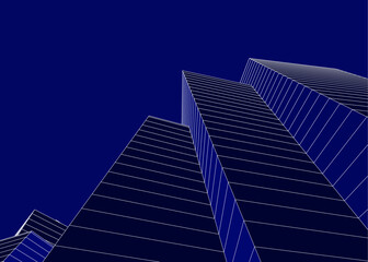 Modern architecture digital drawing