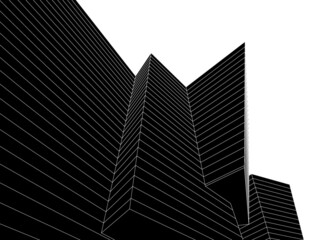 Modern architecture digital drawing