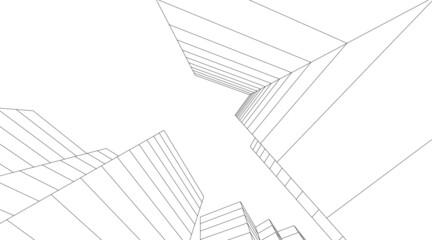 Modern architecture digital drawing