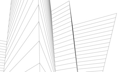 Modern architecture digital drawing