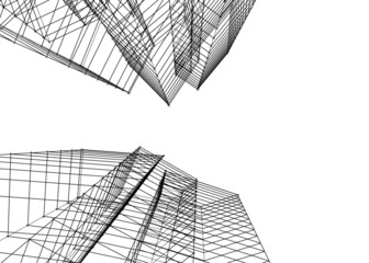 Modern architecture digital drawing