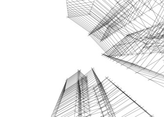 Fototapeta premium Modern architecture digital drawing