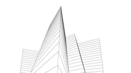 Modern architecture digital drawing