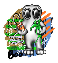 The monster who is just guarding your closet, halloween print for kid's