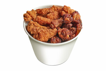 Delivery bucket box with Fried Chicken.