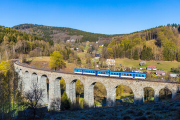 Railway viaduct Novina in Krystofovo udoli, Northern Bohemia, Czech Republic