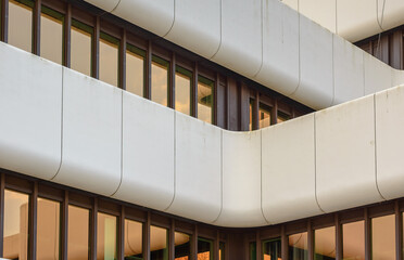 Modern white architecture with gold windows abstract view in germany