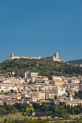 Obraz premium Panoramic view Assisi medieval town, Province of Perugia, Umbria region, Italy