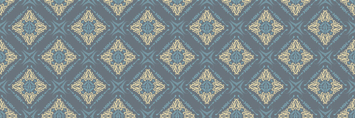 Background pattern with decorative ornaments in the Mexican style for your design. Vintage. Seamless background for wallpaper, textures. Vector illustration.