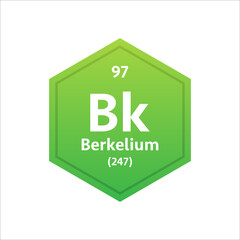Berkelium symbol. Chemical element of the periodic table. Vector stock illustration.