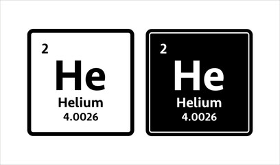 Helium symbol. Chemical element of the periodic table. Vector stock illustration.