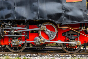 Historical steam locomotive, Achensee lake railroad, Tiro, Austria - obrazy, fototapety, plakaty