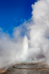 Landscape of El Tatio geothermal field with geyers in the Andes mountains, Atacama, Chile