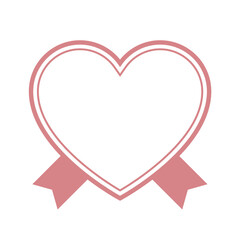リボン付きハートのフレームイラスト　バレンタイン　母の日　プレゼント