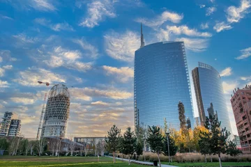 Fototapete Rund buildings in the city © pierluigipalazzi