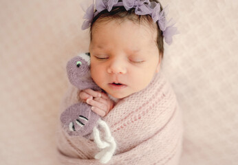 Newborn baby girl portrait