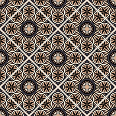 Abstract seamless mandala background. Texture in beige and gray colors. Oriental pattern for design, fashion print, scrapbooking