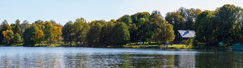 Fototapeta na wymiar Trakai Town. Galvė lake. Outdoor activities. Family Attractions. 