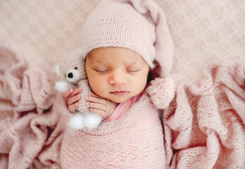 Newborn baby girl portrait