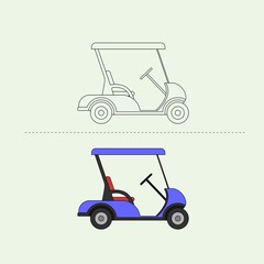 Set of Land Vehicle Vector Design Illustration. Education Coloring book pages for kids.