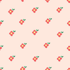 Floral art, Flowers and leaf Seamless pattern, Vector illustration.