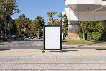Poster stand. Street billboard mock up