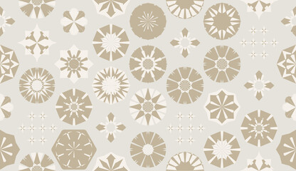 Seamless geometric pattern in retro style. Hexagonal tile pattern.