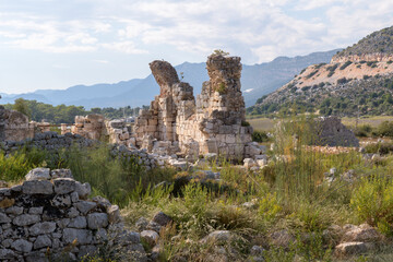 Fototapeta na wymiar Ruins in ancient city Andriake near Myra.