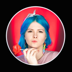 Displeased woman. Dissatisfaction expression. Difficult choice. Considering grumpy model face...