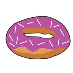 delicious donut strawberry flavour with topping vector design
