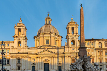 Fototapeta na wymiar Church of Saint Agnes in Piazza Navona in Rome